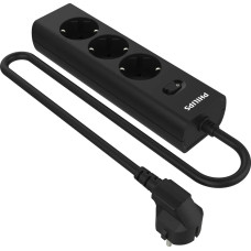 Philips сетевой фильтр 3 Розетки, кабель - 2M, черный